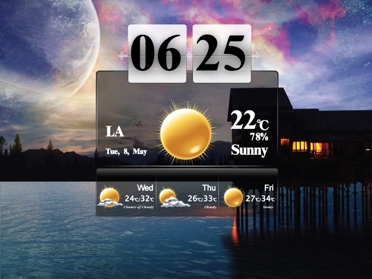 Art Weather With Clock HD
