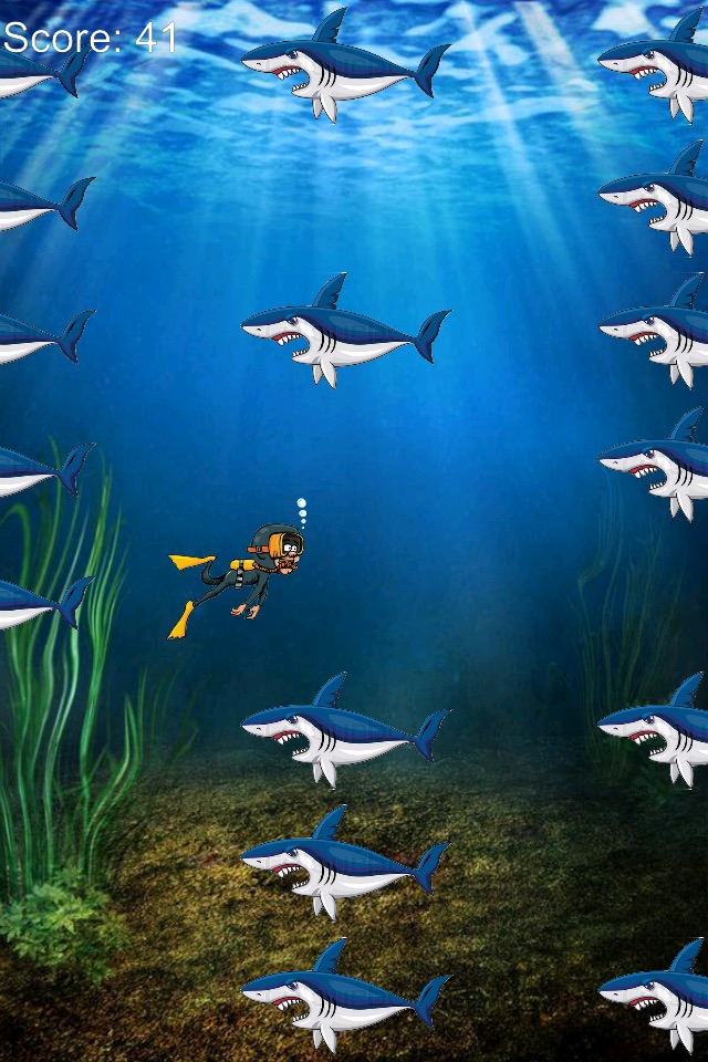 Adorable Diver Under Sea - Dangerous Shark Chase Free screenshot 2