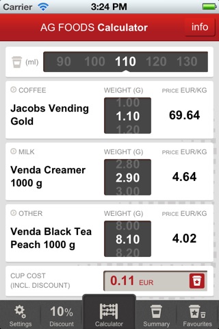 AG FOODS Vending Calculator screenshot 2