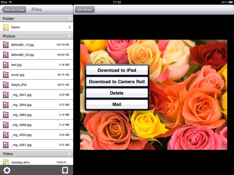 Скриншот из StoreJet Cloud for iPad