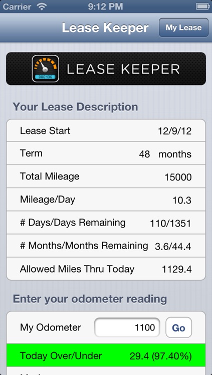 Lease Keeper Car Mileage Tracker