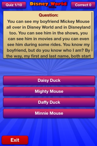 Trivia for Disney World screenshot 2