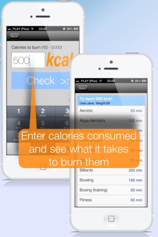 kcalculator - how much calories should you eat to gain / lose 0.5, 1 , 2 lb/kg per week screenshot 4