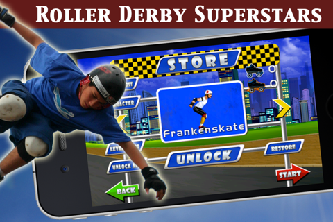 A Roller Derby Candy Dash - Free Downhill Racing Game screenshot 2