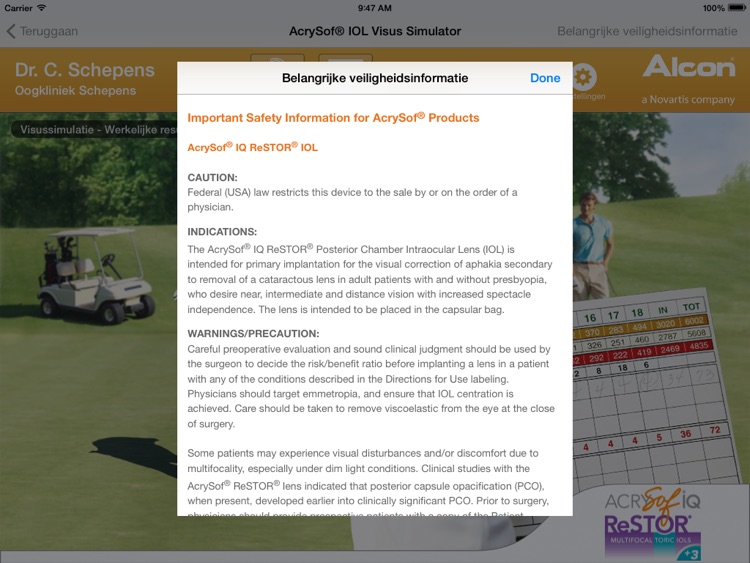 AcrySof® IOL Visus Simulator (BE) screenshot-4