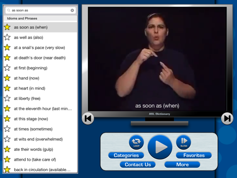 ASL Dictionary for iPad screenshot 2
