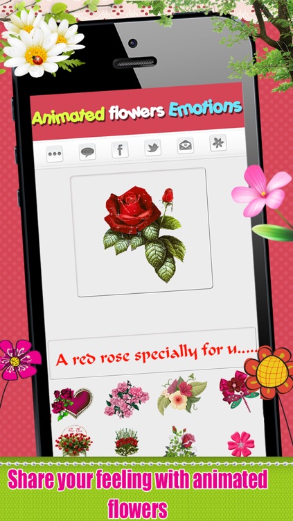 Emoji Flowers -  3D Animated Flower Emoticons screenshot-3