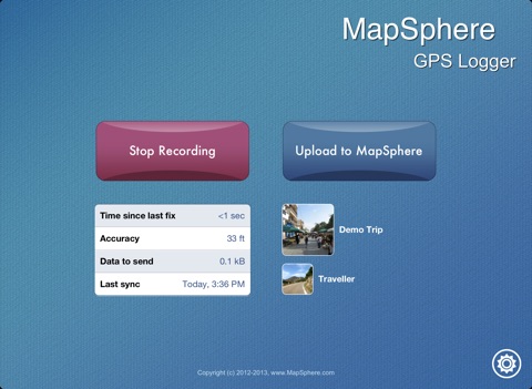 MapSphere GPS Logger screenshot 2