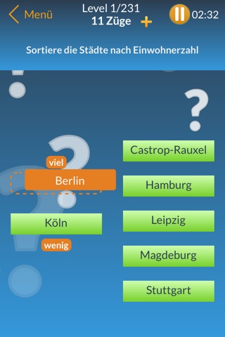 Sortieren Quiz 2 - Quiz Spiel zum Allgemeinwissen Test screenshot 2