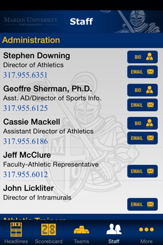 Marian University Athletics screenshot 3