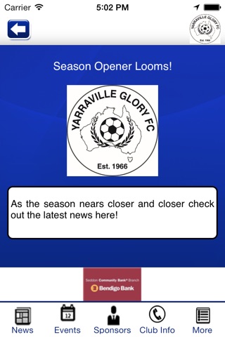 Yarraville Glory Football Club screenshot 2