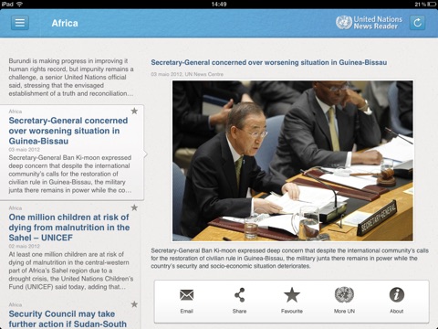 UN News Reader [HD] screenshot 4