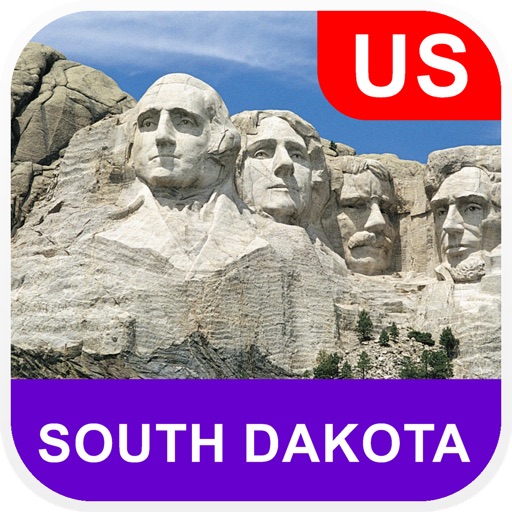 South Dakota, USA Offline Map - PLACE STARS