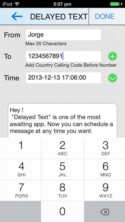Delayed Text App