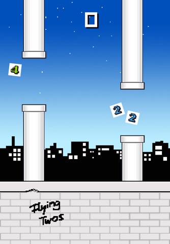 Flying Twos - tap, join numbers and enjoy the urban skyline screenshot 3