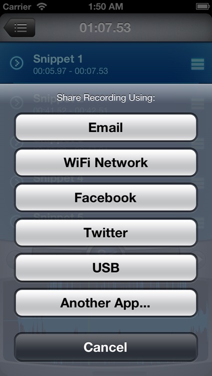 Recorder & Editor ~ iSaidWhat?! ~ Share audio to Twitter, Facebook, WiFi, Email, etc. screenshot-3