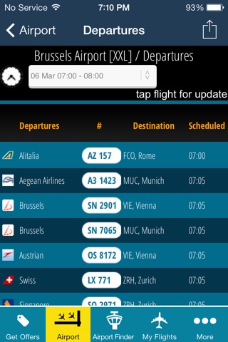 Brussels Airport (BRU) Flight Tracker radar for all airlines screenshot 3