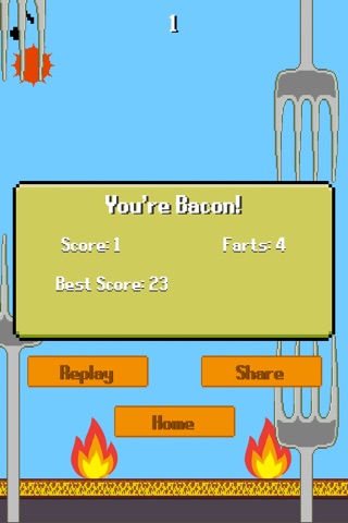 A Flappy Bacon Inferno - when pigs fly screenshot 3