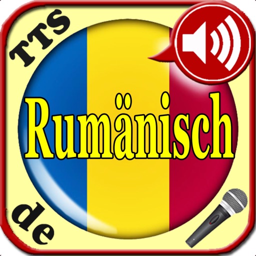 Romanian Vocabulary trainer with speech recognition input and high tech speaking synthesis for dialect free training reading to you with automatic translation icon