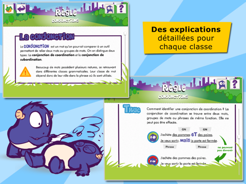 Classes de mots - Exercices et règles de grammaire française pour école et étudiants FLE screenshot 3
