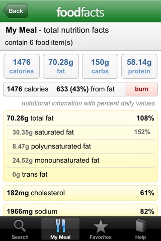 Food Nutritional Facts screenshot 3