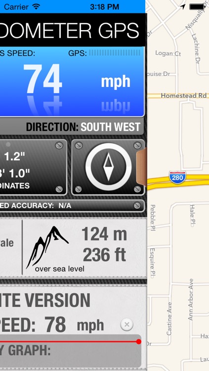Speedometer GPS - with Altimeter, Chronometer and Location Tracking screenshot-3