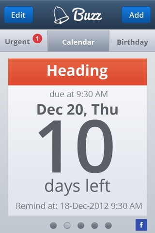 Buzz calendar screenshot 2