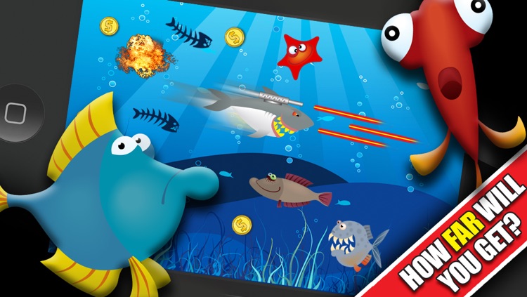 Shark Attacks! FREE : Hungry Fish Revenge Laser Shooting Racing Game - By Dead Cool Apps screenshot-4