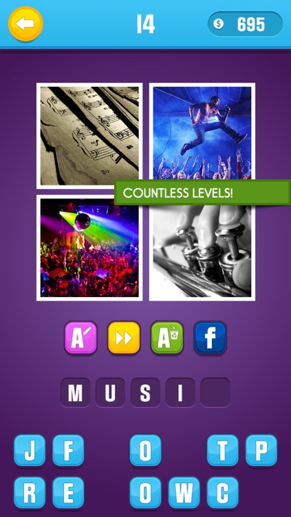 Guess What? Picture trivia. Fun pop quiz game to play with friends and figure out 1 word from 4 pics & puzzles.