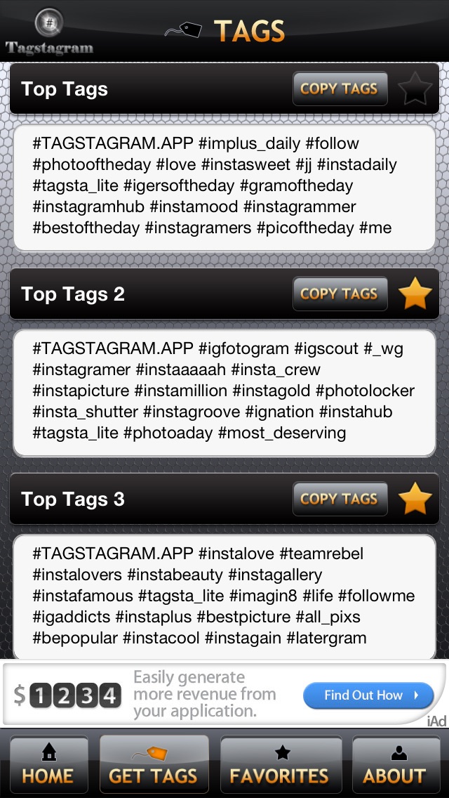 tagstagram lite copy and paste tags for instagram screenshot - instagram follow tags copy