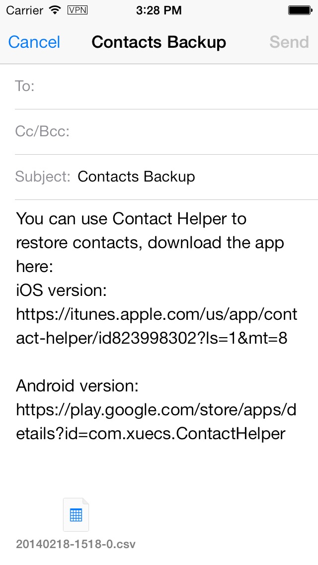 バックアップの連絡先のスクリーンショット3 バックアップの連絡先のスクリーンショット3
