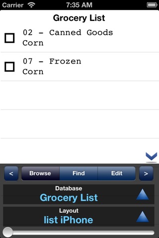 Filing Cabinet for iPhone - mobile database screenshot 3