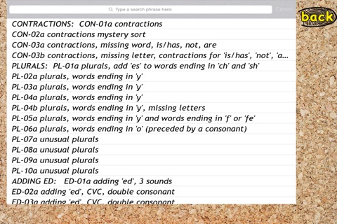 Word Sorts 9 to 13 screenshot 2