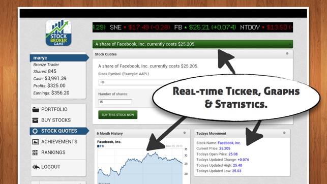 Stock Broker Game - $10,000 to play the 