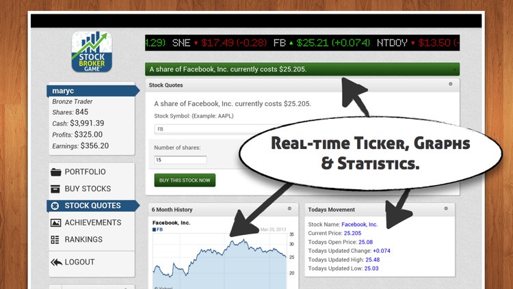 Stock Broker Game - $10,000 to play the stock market!