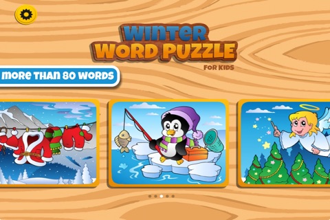 Winter and Christmas Word Learning Puzzle for Kids and Toddlers screenshot 3