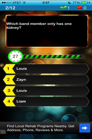 Celebrity Fan Quiz - 1D One Direction edition screenshot 4