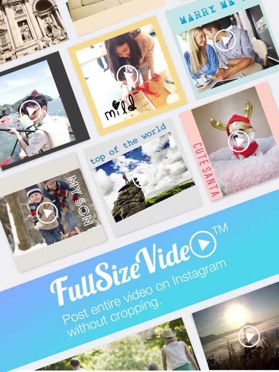 Full Size Video FREE - Post Entire Video Portrait Landscape or Slomo Videos Clip without Square Cropping Instagram Edition for iPad