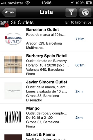 Outlets shops map screenshot 3