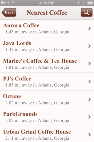 Coffeehouse Locator Atlanta screenshot 3