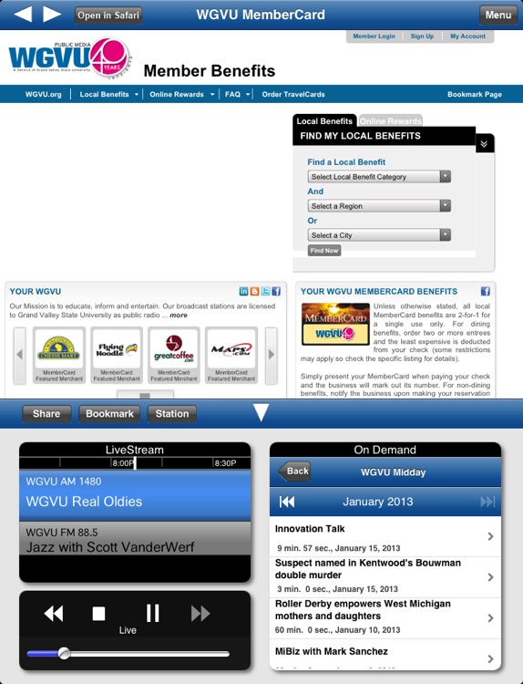 WGVU Real Oldies App for iPad screenshot-3