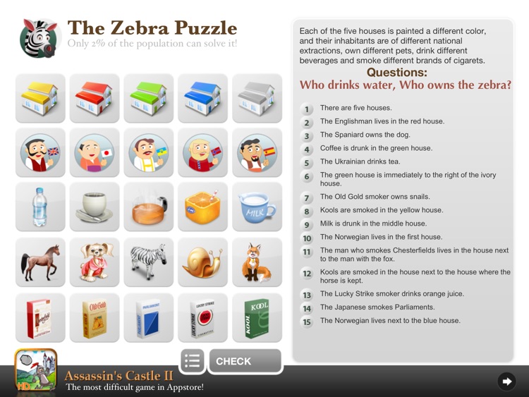 The Zebra Puzzle HD Free