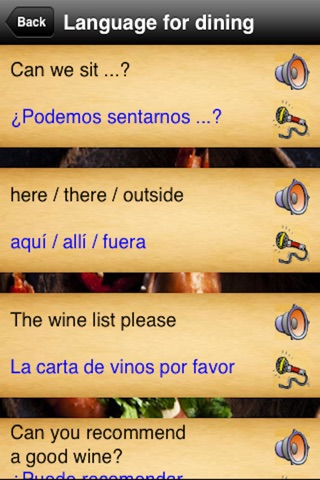 Spanish Menu screenshot 2