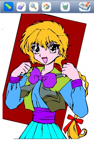 Livre de coloriages pour les filles avec des personnages de manga - Pour iPhone et iPod screenshot 3