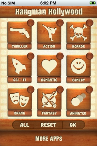 Hangman Hollywood For iPhone screenshot 2