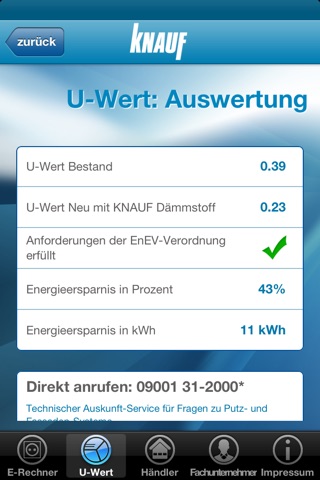Knauf Energiesparrechner screenshot 3