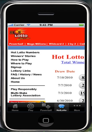 LotteryNumbersApp screenshot 2
