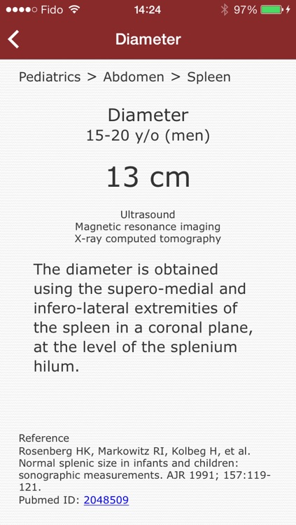 RadRef - Normal Values in Diagnostic Imaging