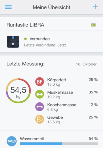 Runtastic Libra: Weight Tracker & Body Analyzer App for your Smart Scale screenshot 2