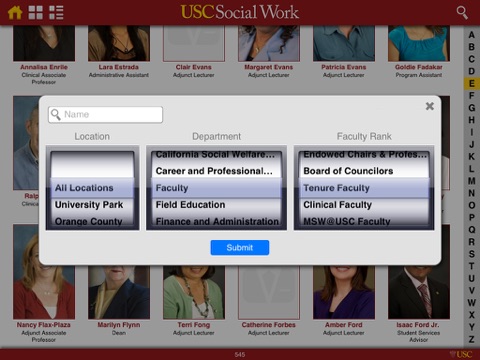 USC School of Social Work Directory screenshot 3